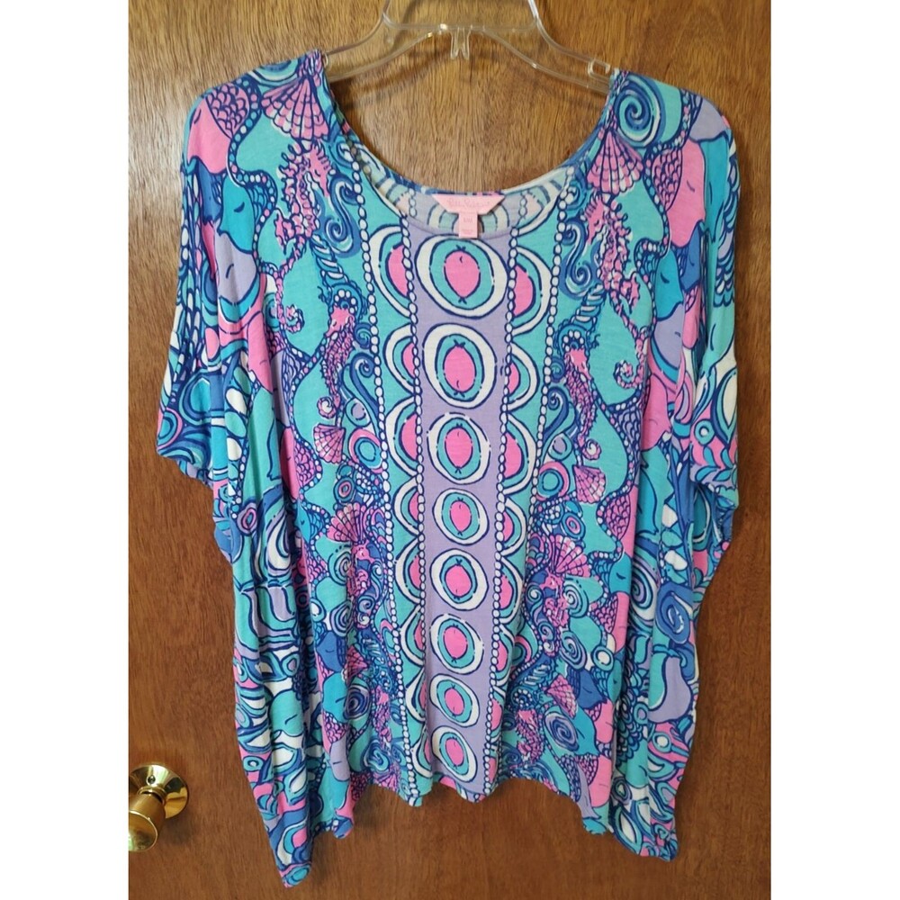Lilly Pulitzer sz S/M Sea Jewels Cooper craftan tee shirt top style #14093